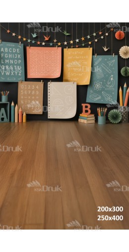 Tło fotograficzne „Szkolne plansze i matematyczne wzory – edukacyjna aranżacja klasy” | 4177